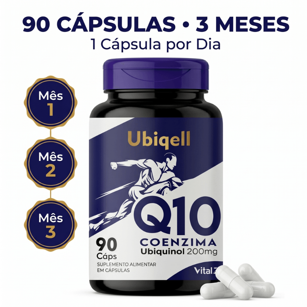 Ubiquell Coenzina Q10 Ubiquinol Vital Z 200mg 90 Cápsulas