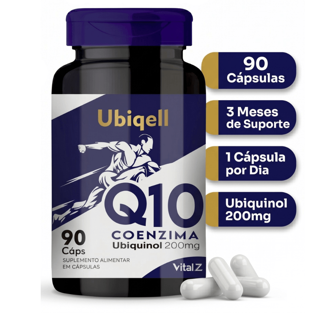 Ubiquell Coenzina Q10 Ubiquinol Vital Z 200mg 90 Cápsulas