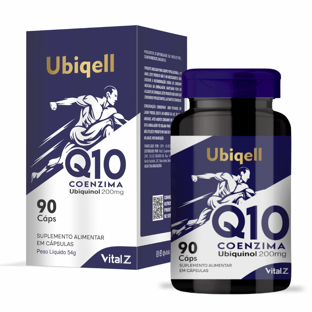 Ubiquell Coenzina Q10 Ubiquinol Vital Z 200mg 90 Cápsulas