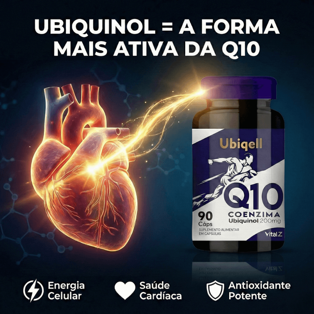 Ubiquell Coenzina Q10 Ubiquinol Vital Z 200mg 90 Cápsulas
