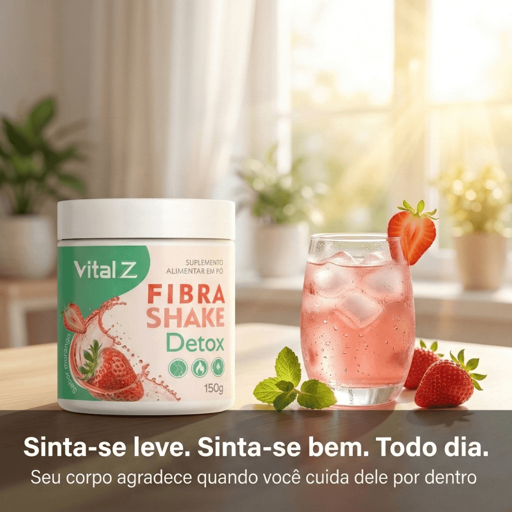 Fibra Shake Detox Vital Z 150g Sabor Morango
