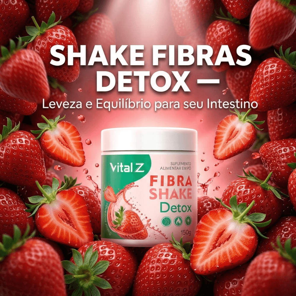 Fibra Shake Detox Vital Z 150g Sabor Morango