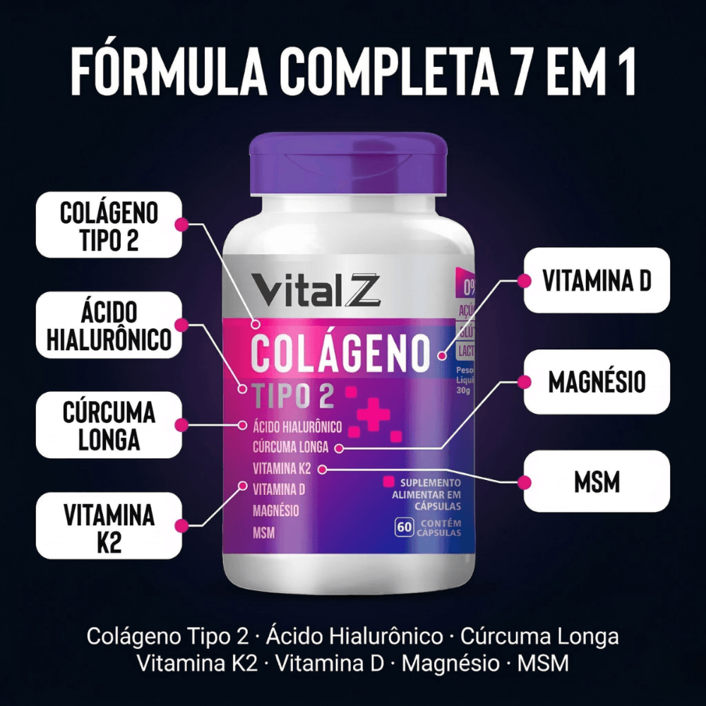Colágeno Tipo 2 Vital Z 60 Cápsulas