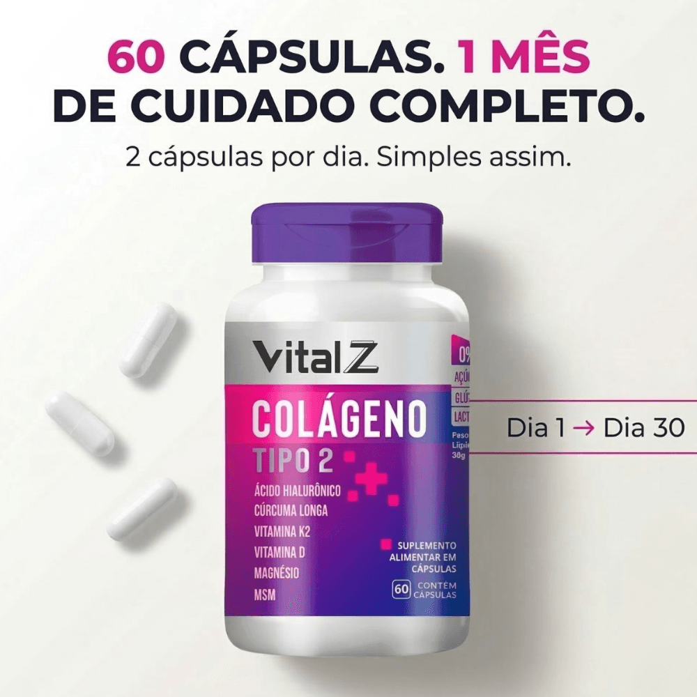 Colágeno Tipo 2 Vital Z 60 Cápsulas