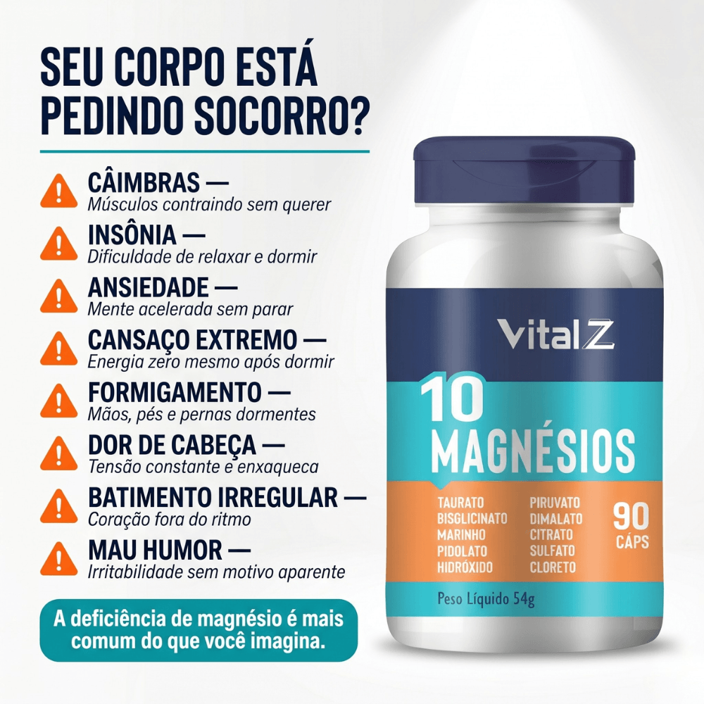 10 Magnésios Vital Z 90 Cápsulas