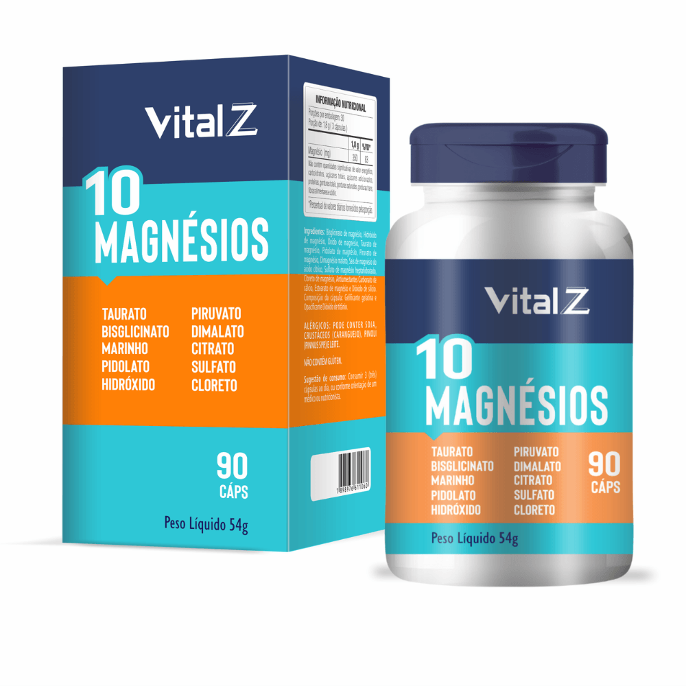 10 Magnésios Vital Z 90 Cápsulas