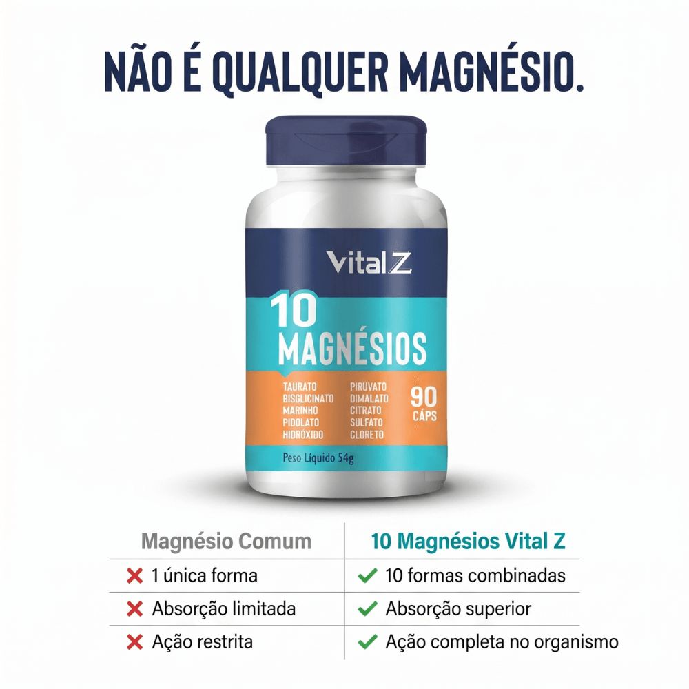 10 Magnésios Vital Z 90 Cápsulas