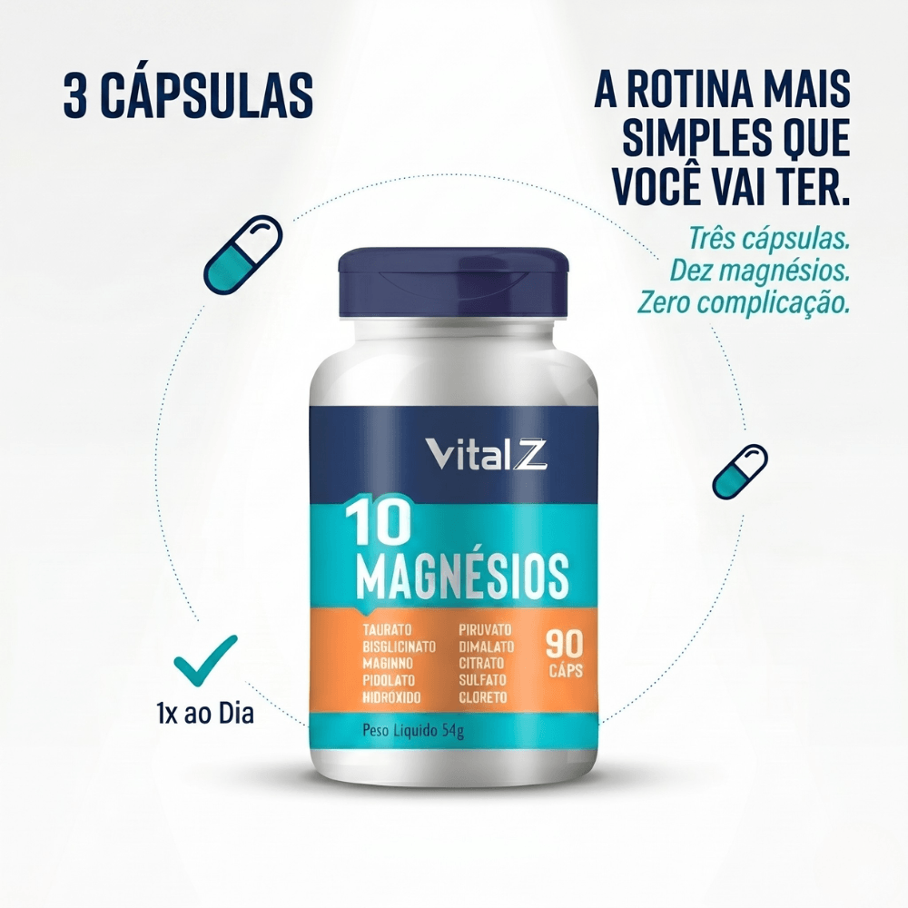 10 Magnésios Vital Z 90 Cápsulas