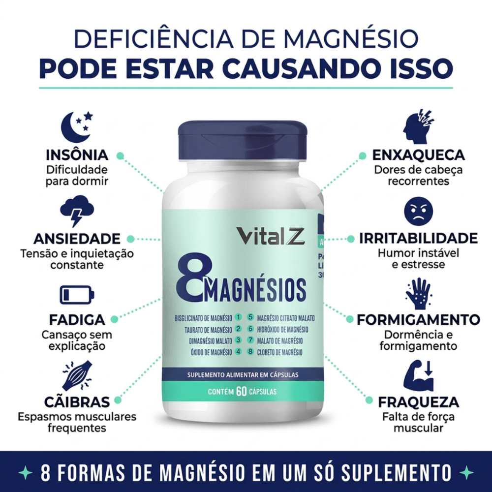 8 Magnésios Vital Z 60 cápsulas