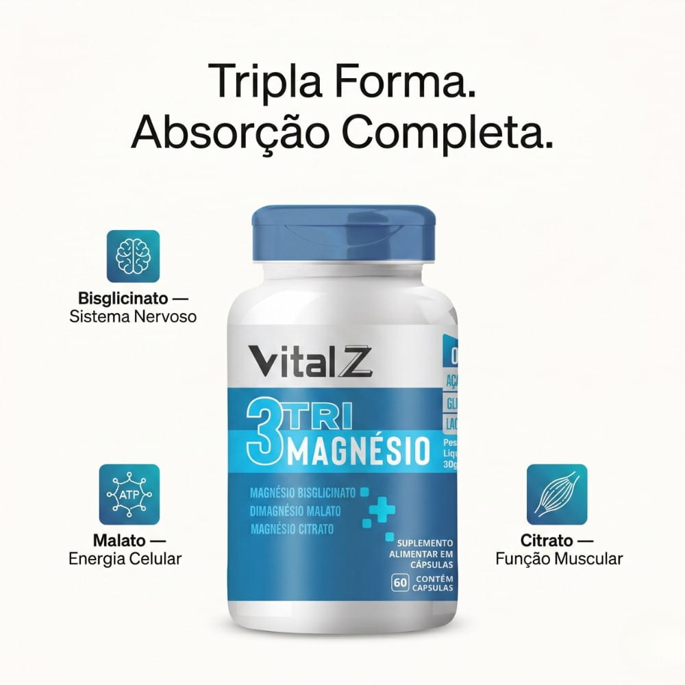 3 Tri Magnésio Vital Z 60 Cápsulas