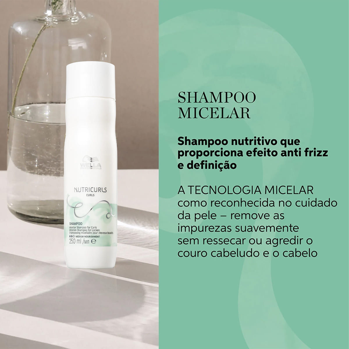 Kit Shampoo Nutricurls 250ml + Máscara de Nutrição 150ml + Óleo Oil Reflections Wella Professionals 30ml