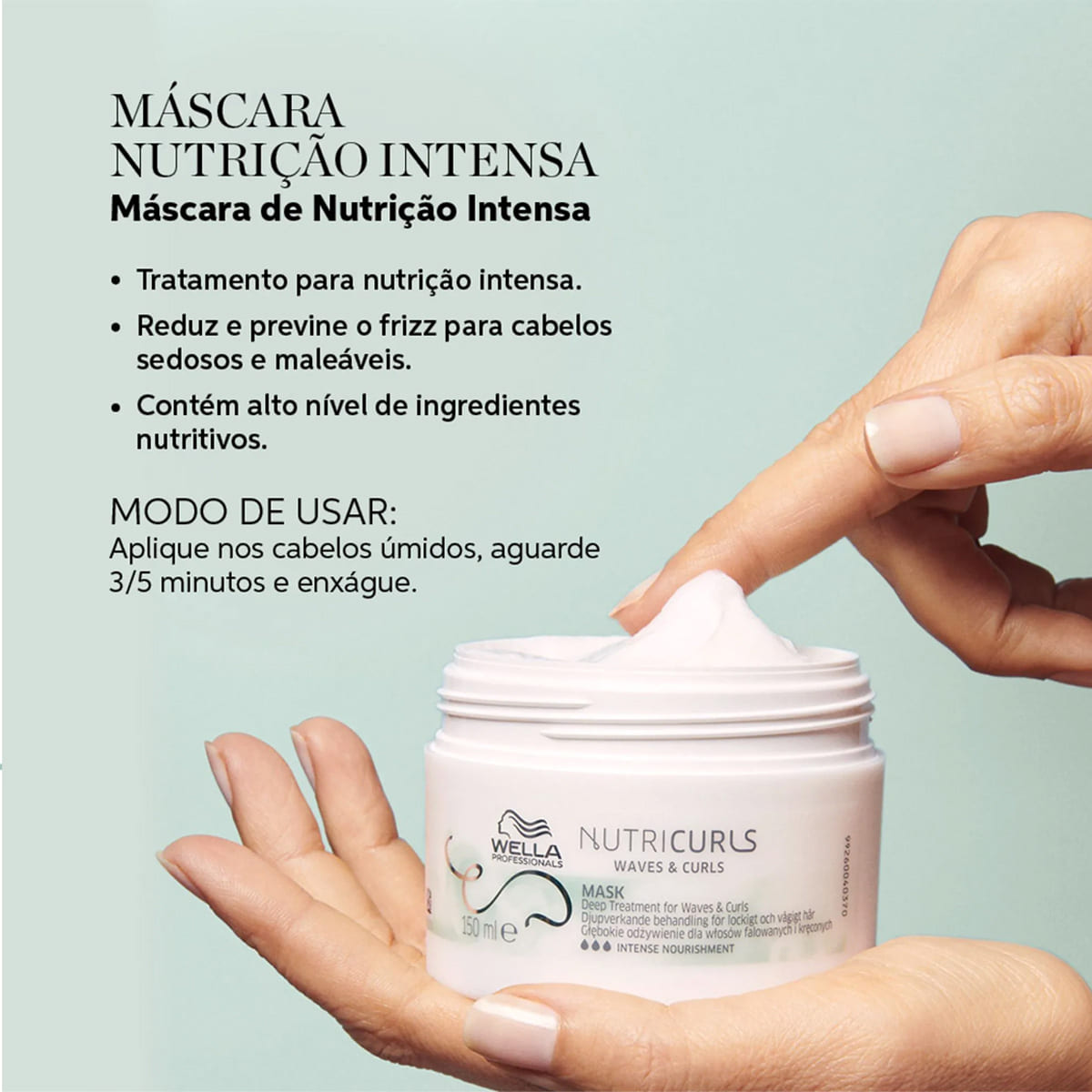 Kit Wella Professionals Shampoo Nutricurls 250ml + Condicionador Nutricurls 200ml + Máscara Nutricurls 50ml + Óleo Reflections 30ml