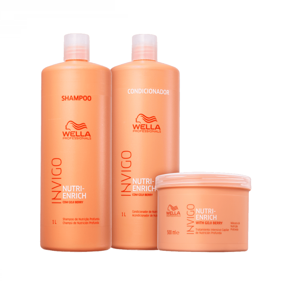 Kit Invigo Nutri Enrich Wella Professionals Shampoo 1L + Condicionador 1L + Máscara 500ml