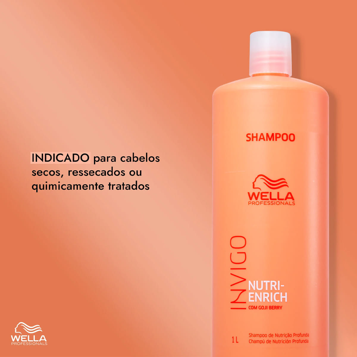 Kit Nutri-Enrich Wella Professionals Shampoo 1L Máscara 500ml + Válvula Pump
