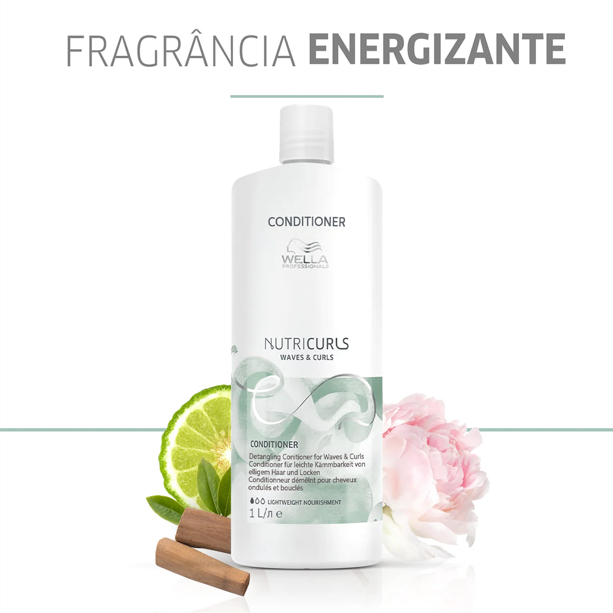 Kit Wella Professionals Shampoo Nutricurls 1L + Condicionador Nutricurls 1L  + Máscara Nutricurls 500ml + Óleo Oil Reflections 30ml