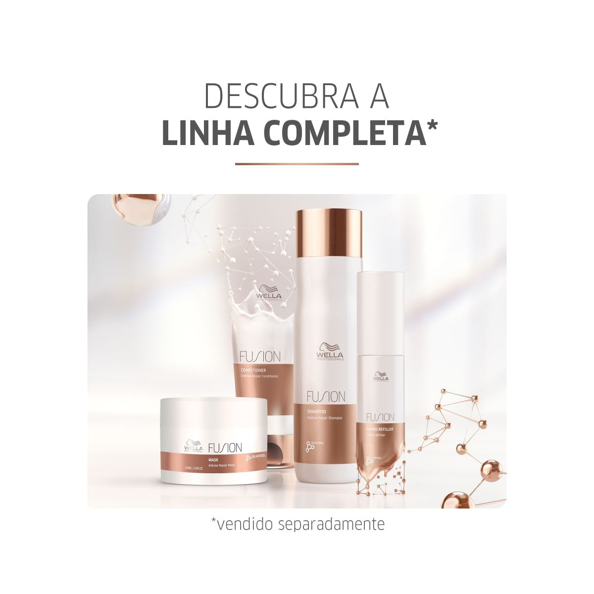 Kit Wella Professionals Máscara Reconstrutora Fusion 150g + Óleo Capilar Oil Reflections Luminous 30ml