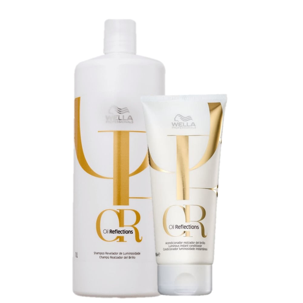Kit Oil Reflections Wella Shampoo 1L + Condicionador 200ml