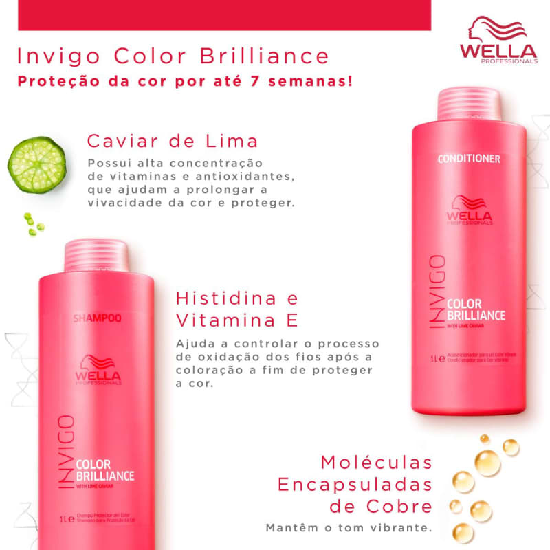 Kit Invigo Color Brilliance Wella Professionals Shampoo 1L + Condicionador 1L