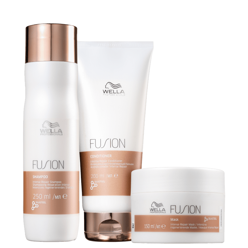 Kit Wella Professionals Shampoo Fusion 250ml + Condicionador Fusion 200ml + Máscara Fusion 150ml + Óleo Oil Reflections 30ml