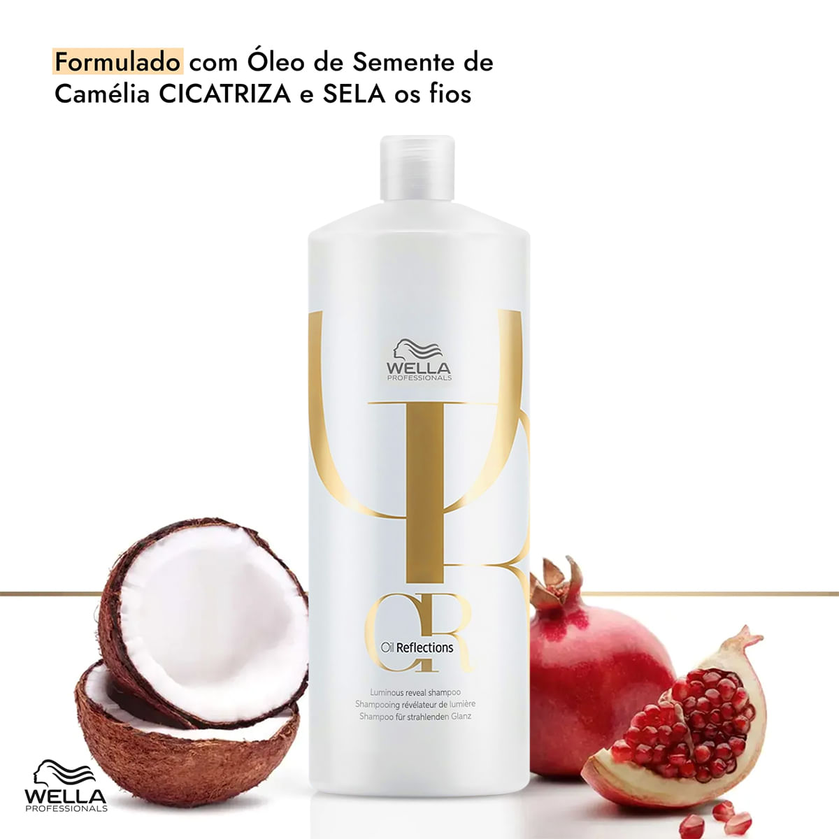 Kit Oil Reflection Wella Professionals Shampoo 1L + Máscara 150ml + Válvula