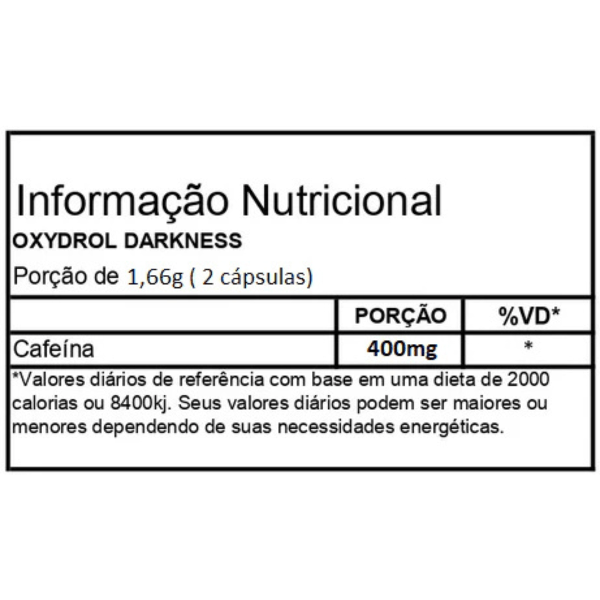 Suplemento Termogênico Oxydrol Darkness 120 Cápsulas