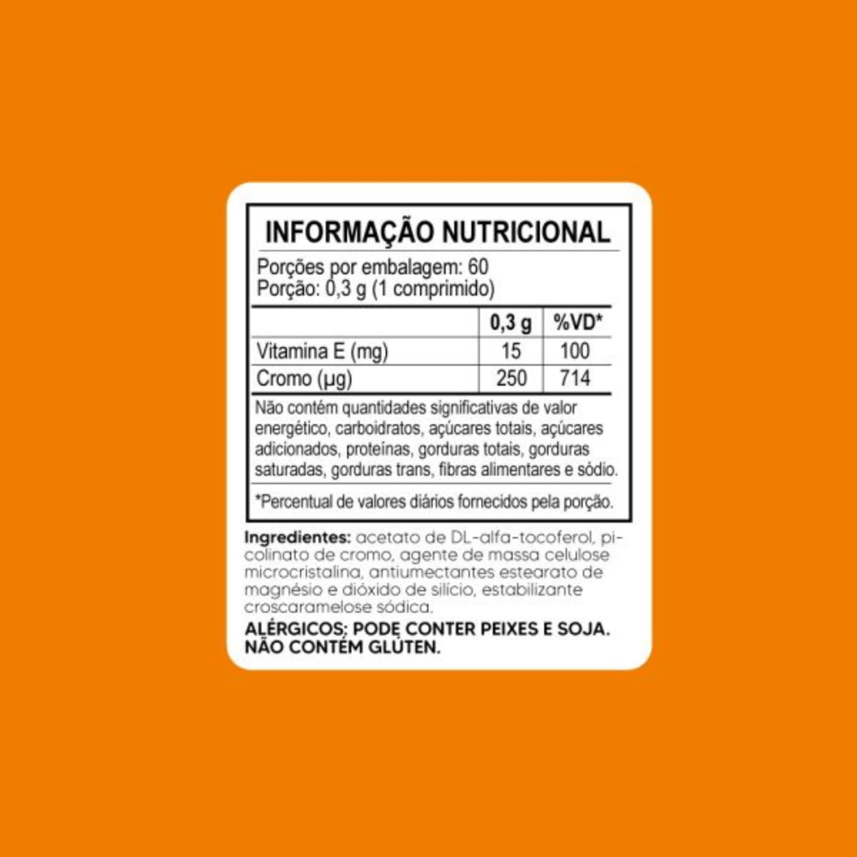 O Picolinato de Cromo + Vitamina E Tiaraju 60 Cápsulas