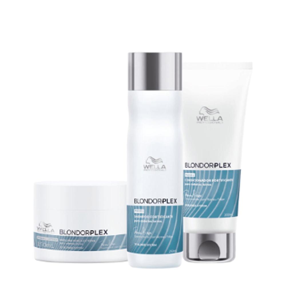 Kit BlondorPlex Wella Professionals Shampoo 250ml + Condicionador 200ml + Máscara Capilar 150ml
