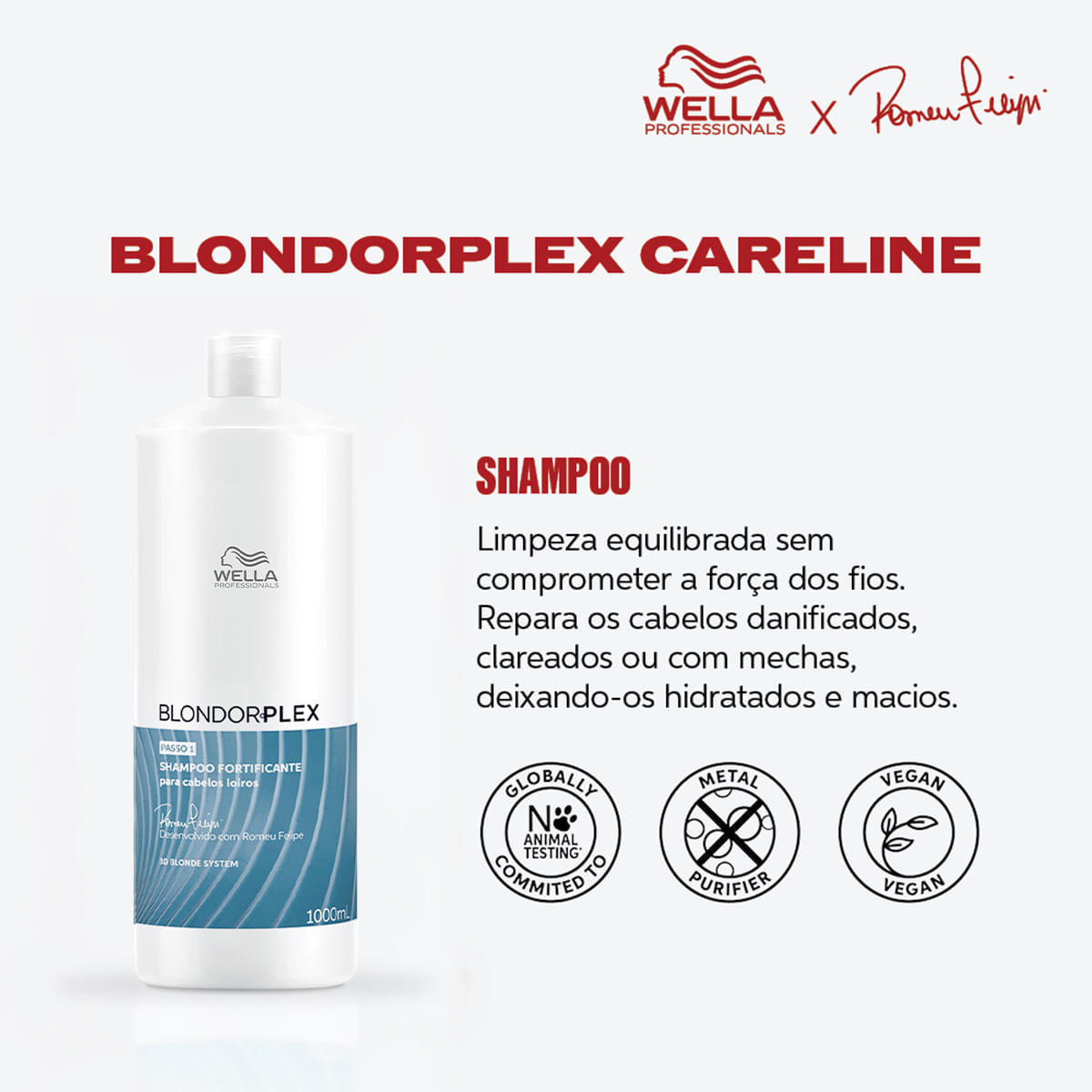Kit Blondorplex Wella Professionals Shampoo 1L + Condicionador 1L + Necessaire