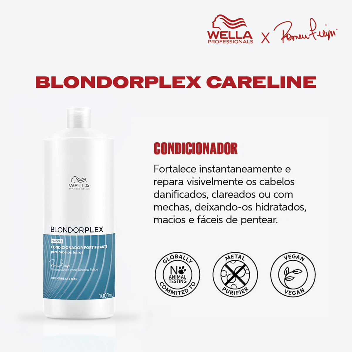 Kit Blondorplex Wella Professionals Shampoo 1L + Condicionador 1L + Necessaire