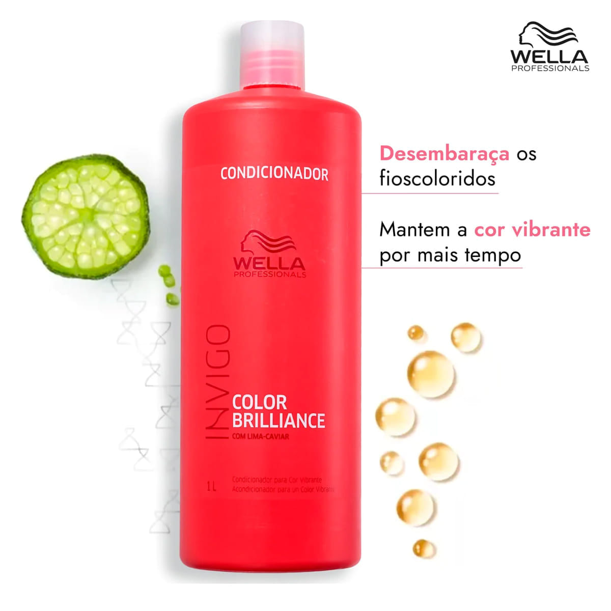 Kit Wella Professionals Shampoo Invigo Color Brilliance 1L + Condicionador Invigo Color Brilliance 1L + Óleo Capilar Oil Reflections Luminous Smoothening 30ml