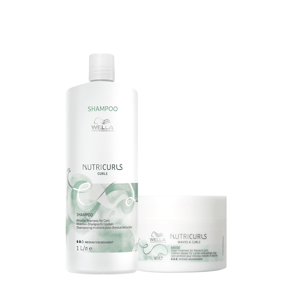 Kit Nutricurls Wella Professionals Shampoo 1l + Máscara De Nutrição 150ml