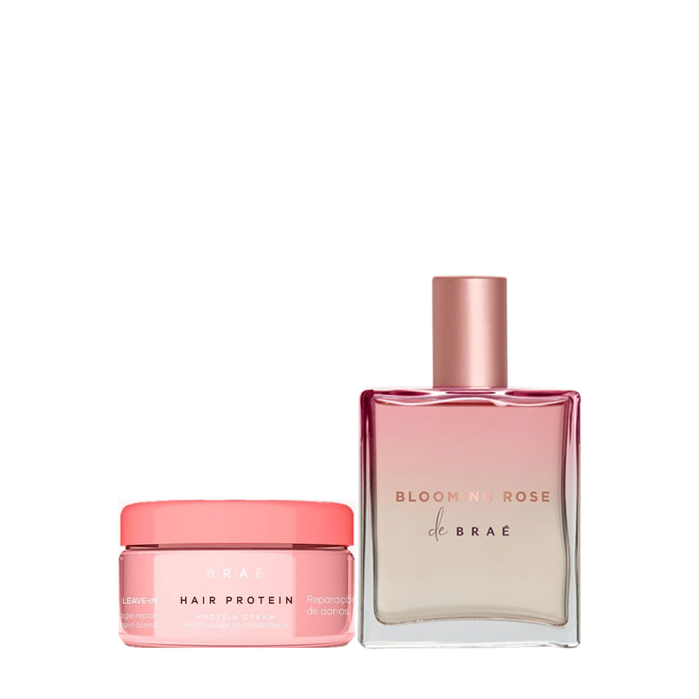 Kit Braé Leave-In Hair Protein 80g + Perfume Capilar Blooming Rose 50ml