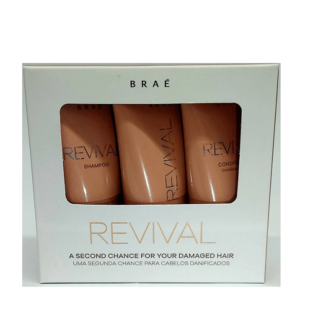 Kit Revival Braé Shampoo 60ml + Condicionador 60ml + Máscara Reconstrutor 60g