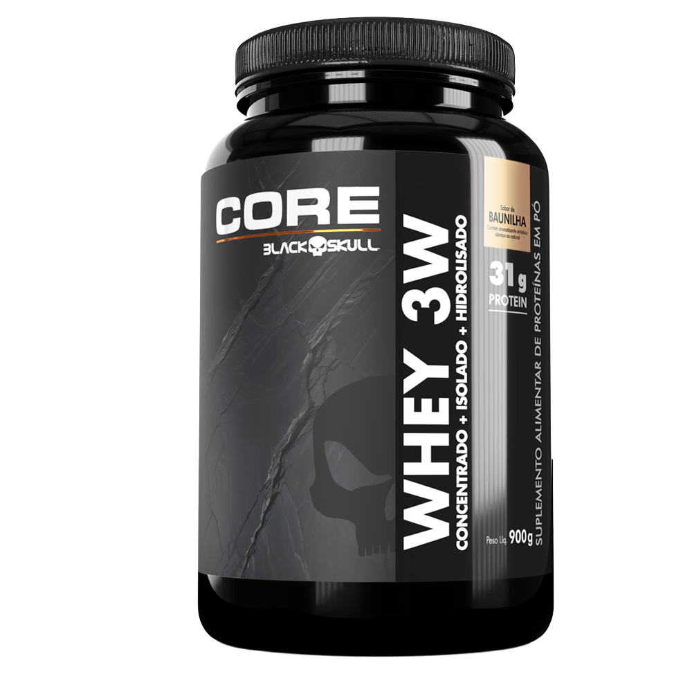 Whey 3W Core WPC, WPI E WPH Black Skull Baunilha 900g