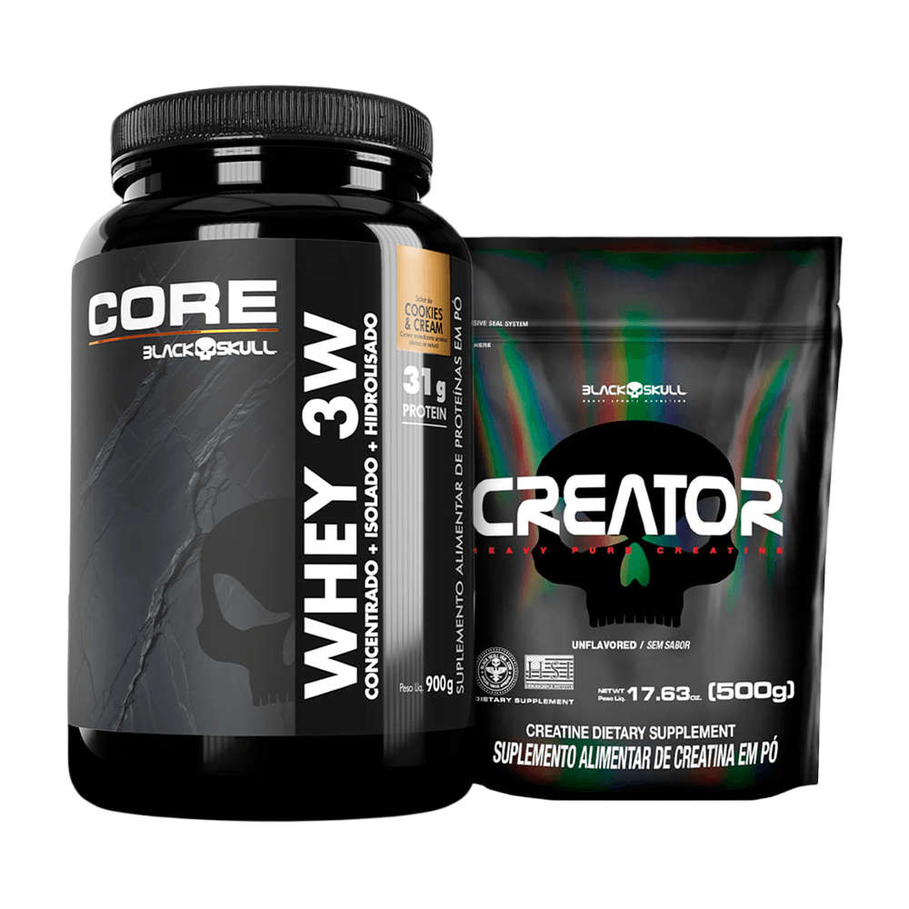Kit Whey 3W Core Cookies & Cream 900g + Creatina Creator 500g