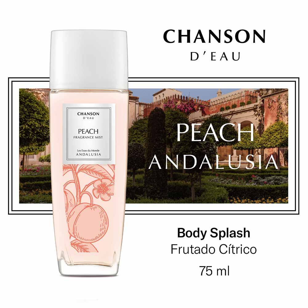 Body Splash Feminino D'Eau Peach Chanson 75ml
