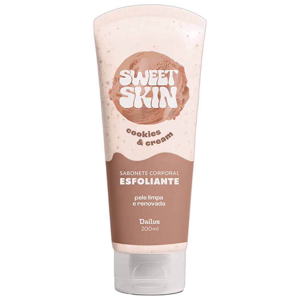 Sabonete Esfoliante Sweet Skin Cookie & Cream Dailus 200ml