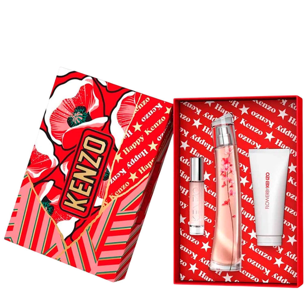 Kit Kenzo Flower Ikebana Eau de Parfum 75ml + 10ml + Body Lotion 75ml