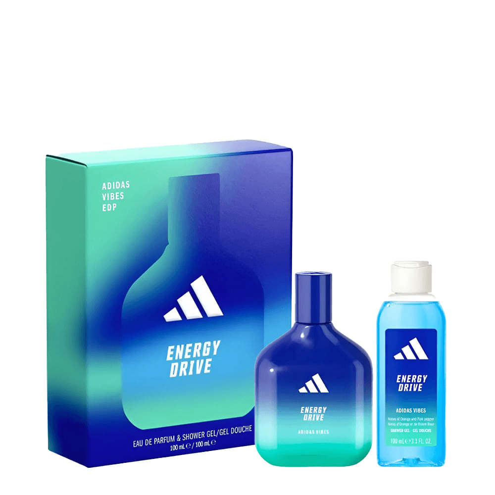 Kit Adidas Vibes Energy Drive Perfume Unissex Eau de Parfum 100ml + Gel de Banho 100ml