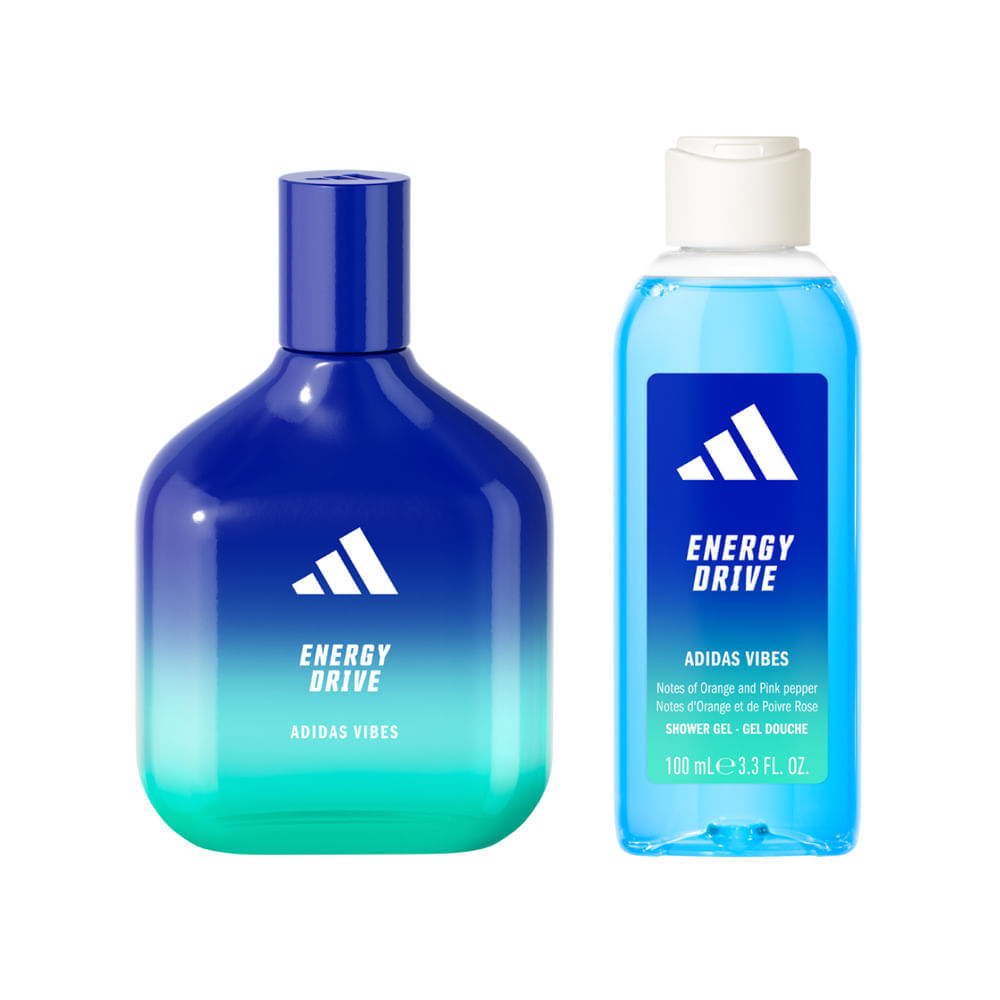 Kit Adidas Vibes Energy Drive Perfume Unissex Eau de Parfum 100ml + Gel de Banho 100ml