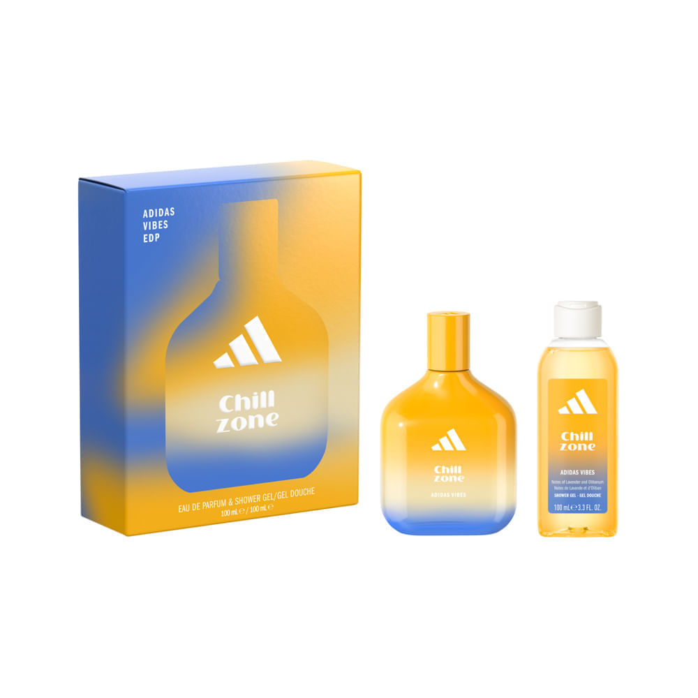Kit Adidas Perfume Vibes Chill Zone Unissex Eau de Parfum 100ml + Gel de Banho 100ml