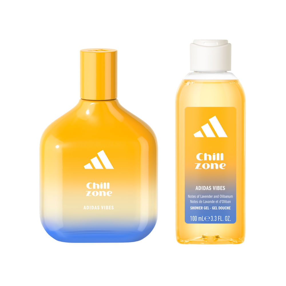 Kit Adidas Perfume Vibes Chill Zone Unissex Eau de Parfum 100ml + Gel de Banho 100ml