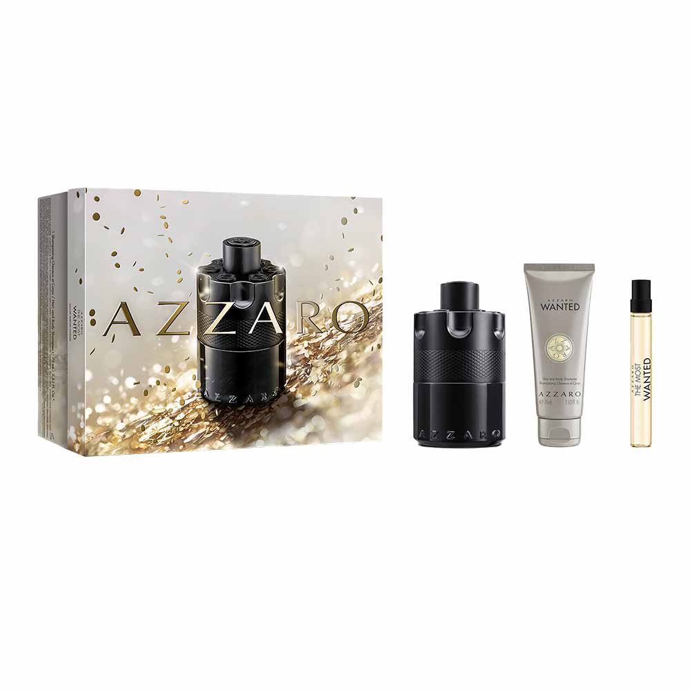 Kit Coffret Azzaro Perfume The Most Wanted Eau De Parfum Intense 100ml + Hair And Gel 75ml + Travel Size 10ml