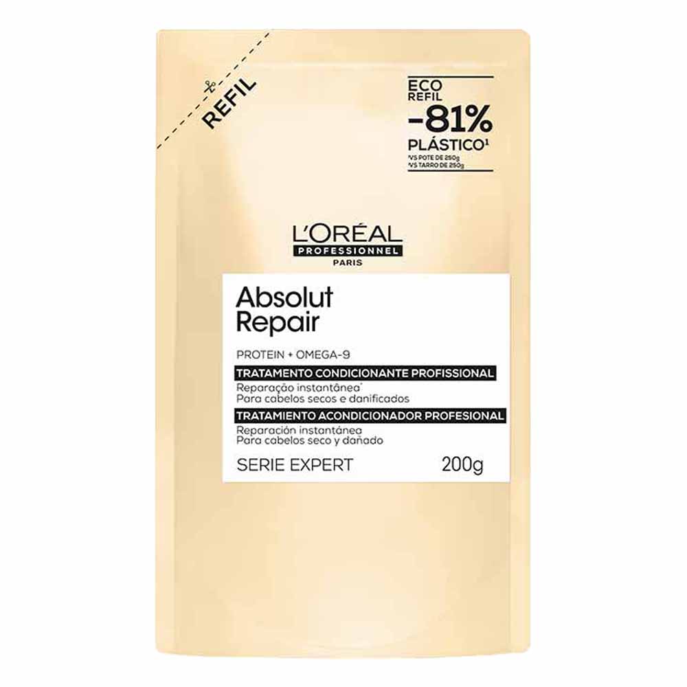 Refil Máscara de Reconstrução Absolut Repair Proteína e Ômega 9 L'Oréal Professionnel 200g