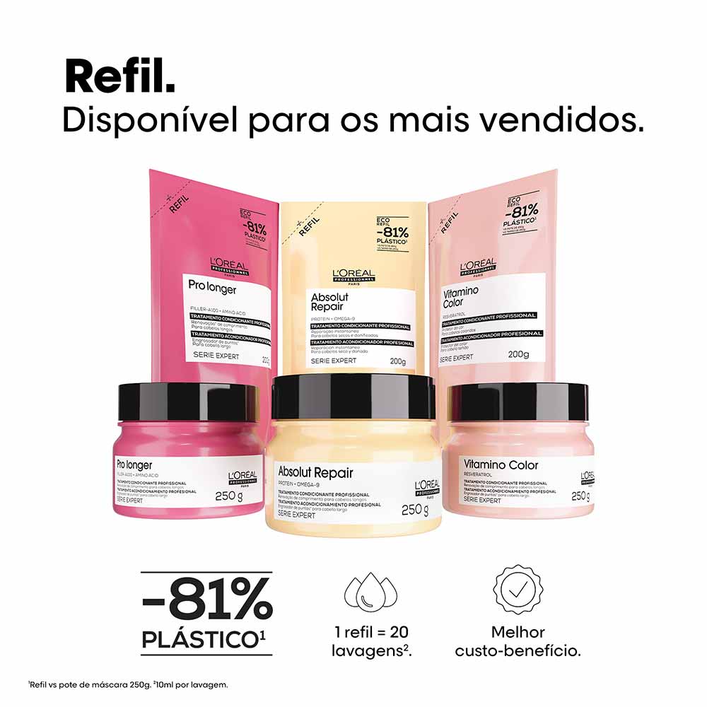 Refil Máscara de Reconstrução Absolut Repair Proteína e Ômega 9 L'Oréal Professionnel 200g