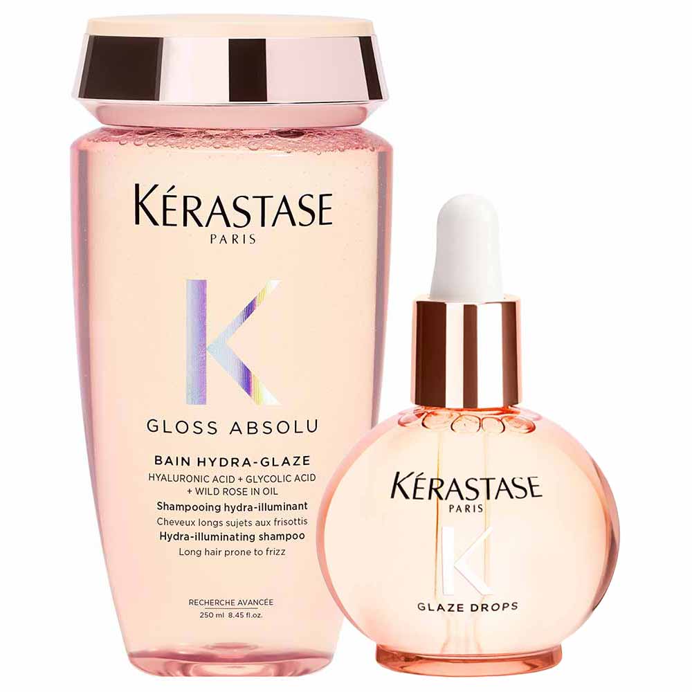 Kit Kérastase Shampoo Gloss Absolu Bain Hydra-Glaze 250ml + Óleo Capilar Glaze 45ml