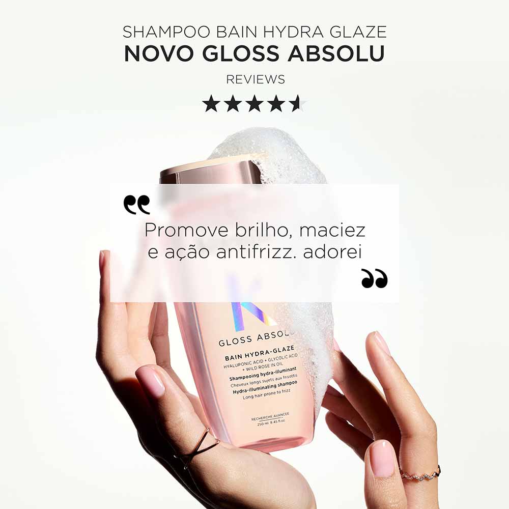 Kit Kérastase Shampoo Gloss Absolu Bain Hydra-Glaze 250ml + Óleo Capilar Glaze 45ml