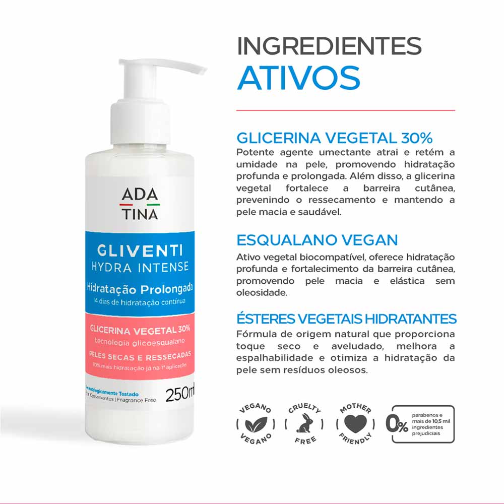 Hidratante Corporal Gliventi Hydra Intense Ada Tina 250ml