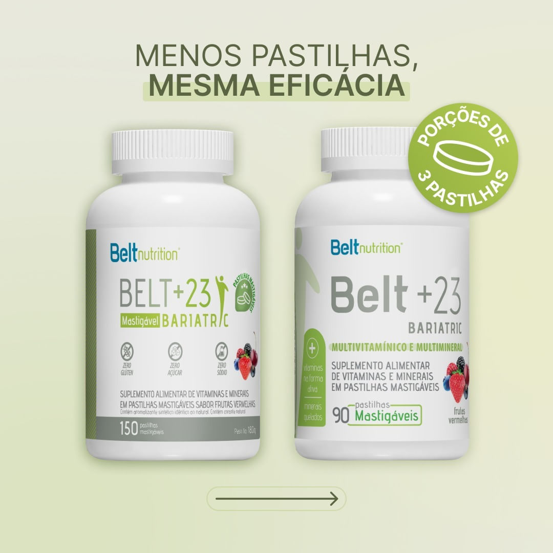 Kit 2 Belt+23 Bariatric Plus Mastigável Frutas Vermelhas