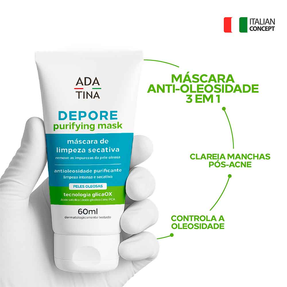 Máscara Facial de Limpeza Secativa Depore Purifying Mask Ada Tina 60ml